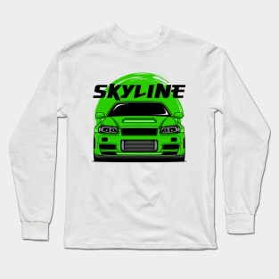 Green Skyline R34 Long Sleeve T-Shirt